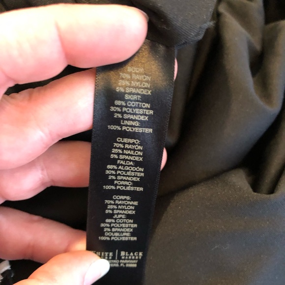 WHBM black white drop waist houndstooth skirt dress size 8 - Picture 11 of 16